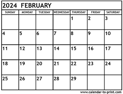 February 2024 calendar