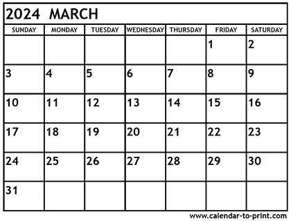 March 2024 calendar