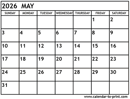 May 2026 calendar