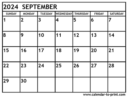 September 2024 calendar