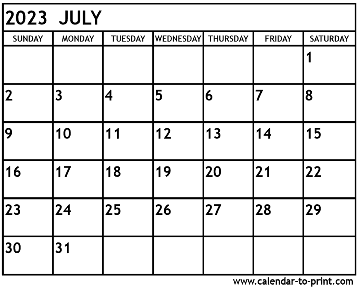 Free Printable 8 X 10 July 2023 Calendar Template PELAJARAN