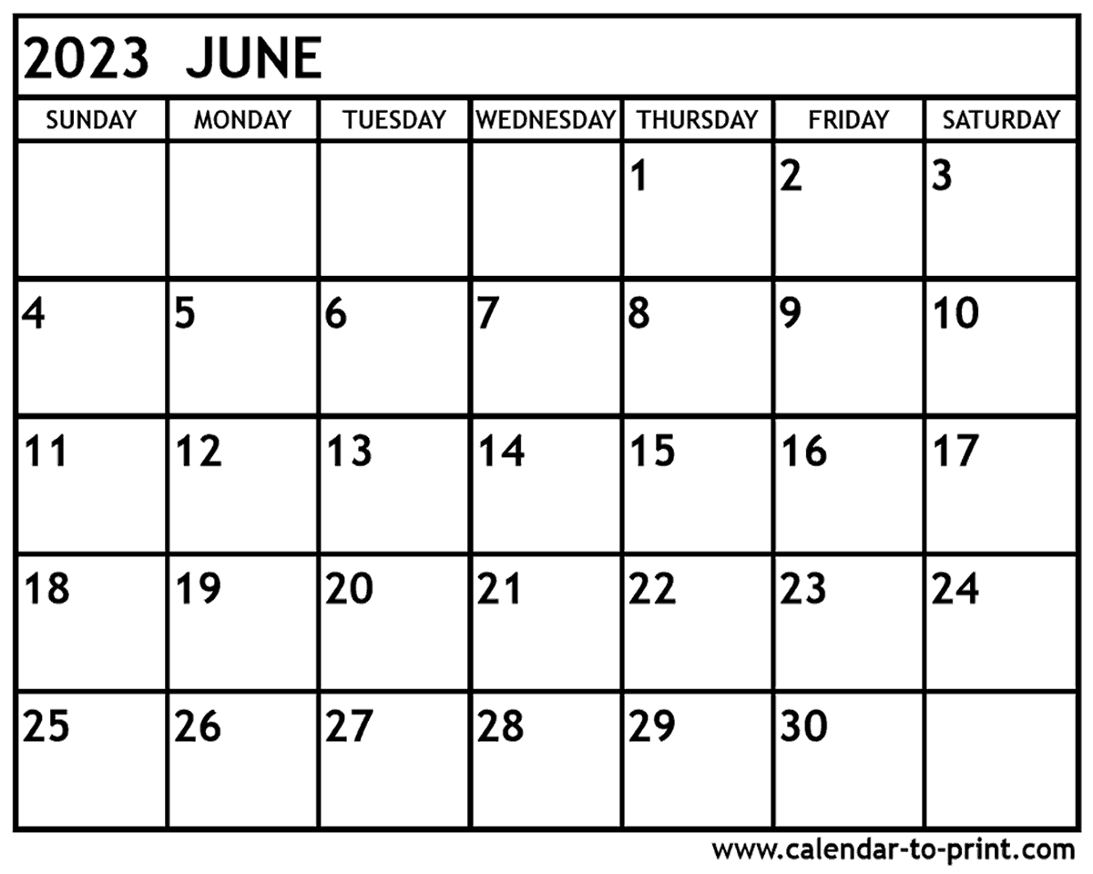 June 2023 Calendar Template 2023 Template Printable