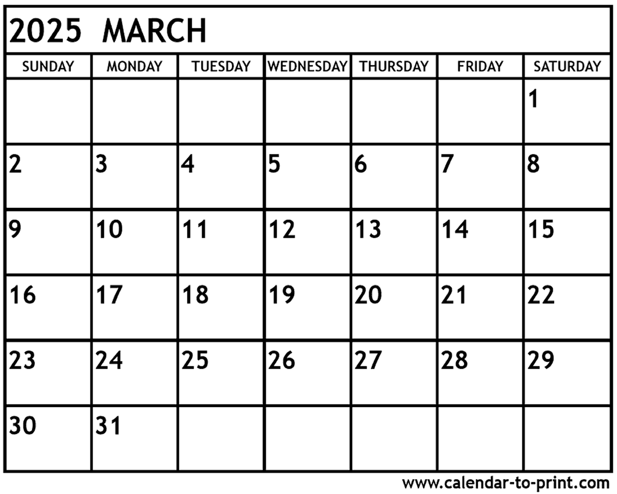 Printable 2025 Calendar One Page Free